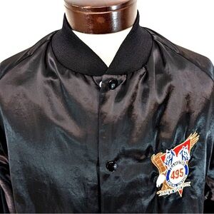 Black Satin Bomber Jacket